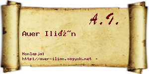 Auer Ilián névjegykártya